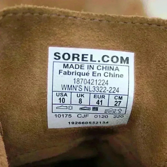 Sorel Evie Women’s Brown Suede Leather Lace Up Boots Size US 10 - Picture 9 of 10